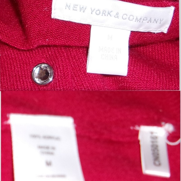 4 FOR $40~New York & Cardigan Red Sweater M With F - Picture 8 of 8
